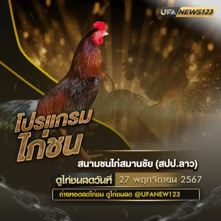 โปรแกรมไก่ชน 27 พฤศจิกายน 2567
