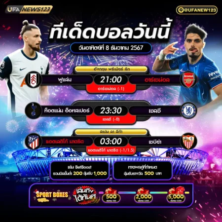 ทีเด็ดบอล 08 ธันวาคม 2567