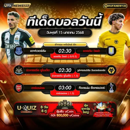 ทีเด็ดบอล 15 มกราคม 2568