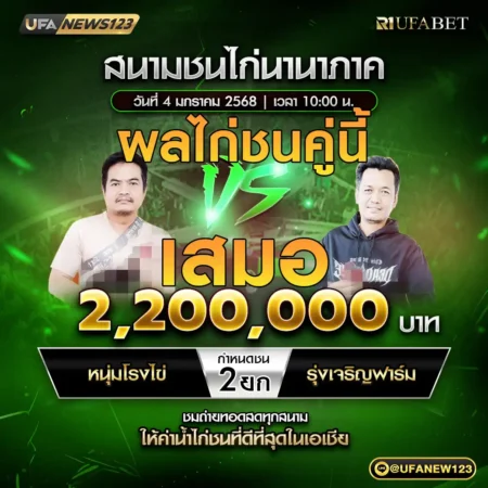 เทปไก่ชน หนุ่มโรงไข่ VS รุ่งเจริญฟาร์ม 04 มกราคม 2568