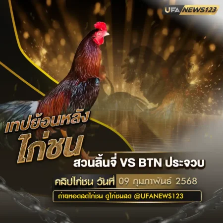 เทปไก่ชน สวนลิ้นจี่ VS BTN ประจวบ 09 กุมภาพันธ์ 2568