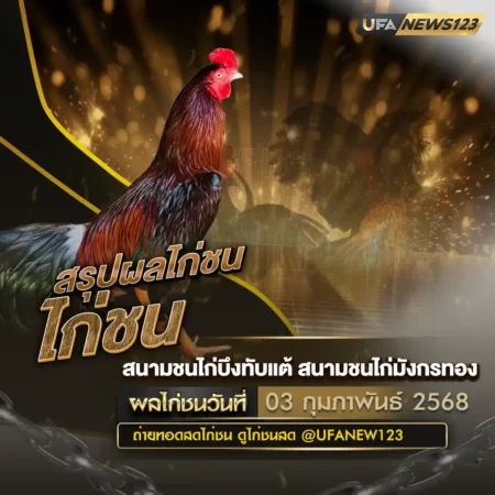 ผลไก่ชน 03 กุมภาพันธ์ 2568