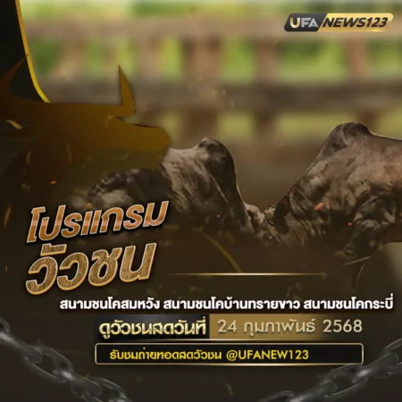 โปรแกรมวัวชน 24 กุมภาพันธ์ 2568