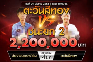 เทปไก่ชน น้องพลอยฟาร์ม VS ตะวันสีทอง 29 มีนาคม 2568