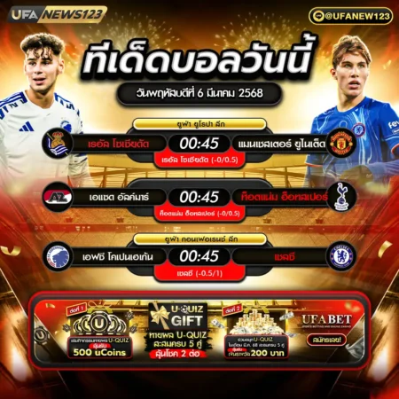 ทีเด็ดบอล 06 มีนาคม 2568