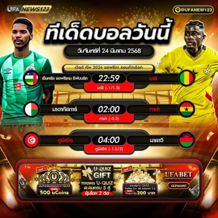 ทีเด็ดบอล 24 มีนาคม 2568