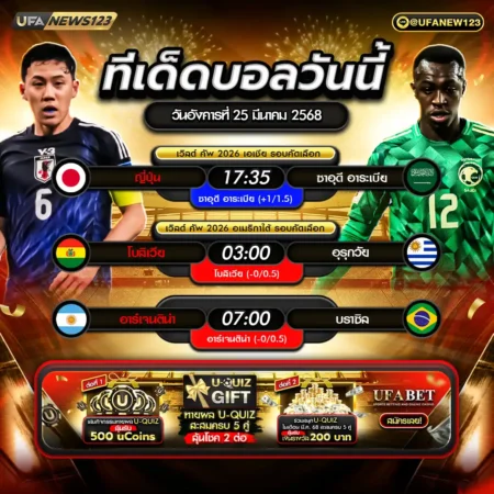 ทีเด็ดบอล 25 มีนาคม 2568
