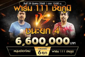 เทปไก่ชน หนุ่มเชียงใหม่ VS ฟาร์ม111ชัยภูมิ 29 มีนาคม 2568