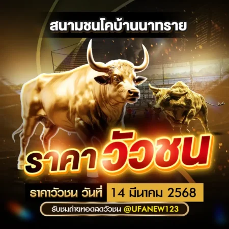 ราคาวัวชน 14 มีนาคม 2568