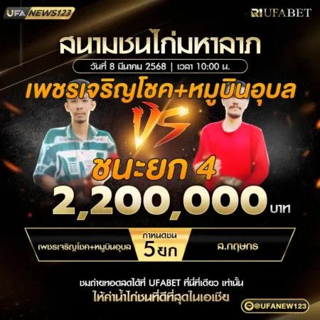 เทปไก่ชน เพชรเจริญโชค VS ส.กฤษกร 08 มีนาคม 2568
