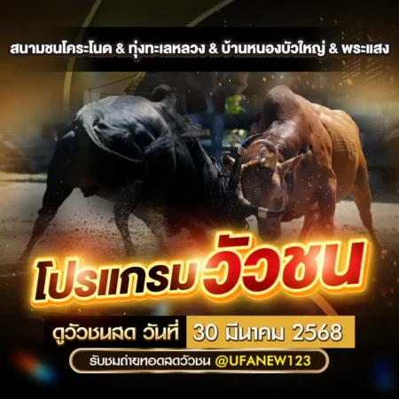 โปรแกรมวัวชน 30 มีนาคม 2568