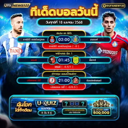 ทีเด็ดบอล 18 เมษายน 2568