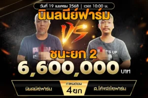 เทปไก่ชน นินลนีย์ฟาร์ม VS ส.โค้งลำใยฟาร์ม 19 เมษายน 2568