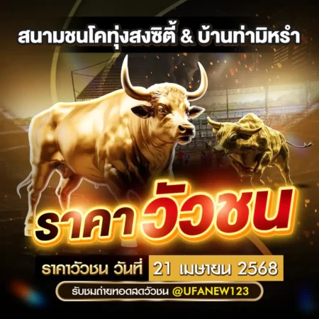 ราคาวัวชน 21 เมษายน 2568