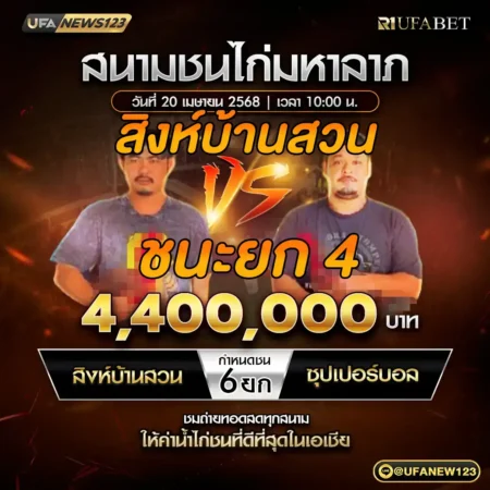 เทปไก่ชน สิงห์บ้านสวน VS ซุปเปอร์บอล 20 เมษายน 2568