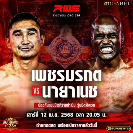 โปรแกรมมวย RWS ราชดำเนิน เวิลด์ ซีรีส์ 12 เมษายน 2568