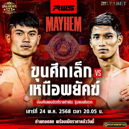 โปรแกรมมวย RWS ราชดำเนิน เวิลด์ ซีรีส์ 24 พฤษภาคม 2568