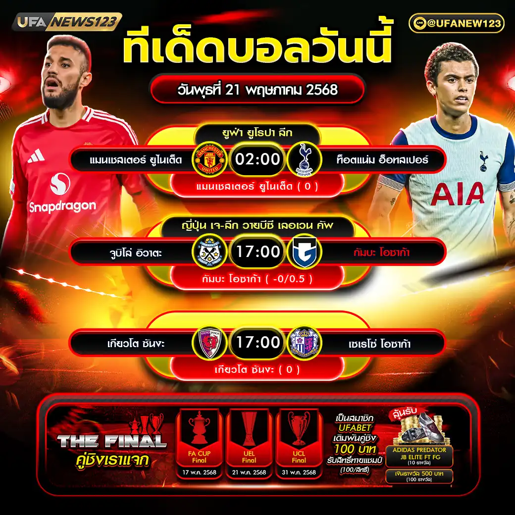 ทีเด็ดบอล แจกบอลสเต็ป 3 คู่ วันที่ 21 พฤษภาคม 2568