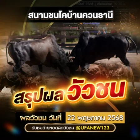 ผลวัวชน 22 พฤษภาคม 2568