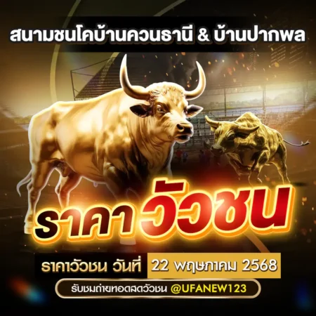 ราคาวัวชน 22 พฤษภาคม 2568