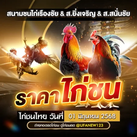 ราคาไก่ชน 01 มิถุนายน 2568