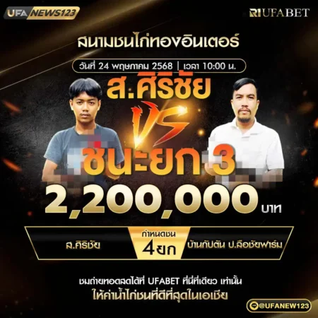 เทปไก่ชน ส.ศิริชัย VS บ้านกัปตัน ป.ลือชัยฟาร์ม 24 พฤษภาคม 2568