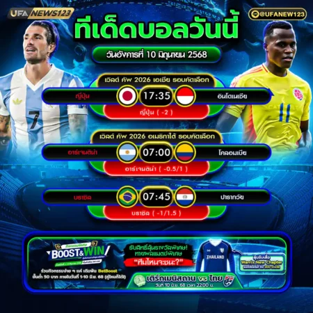 ทีเด็ดบอล 10 มิถุนายน 2568