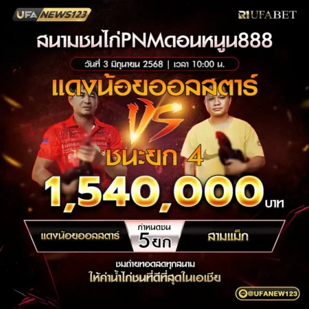 เทปไก่ชน แดงน้องออลสตาร์ VS สามแม็ก 03 มิถุนายน 2568