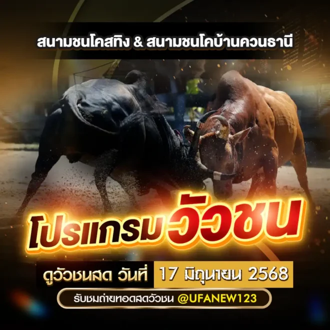 โปรแกรมวัวชน 17 มิถุนายน 2568
