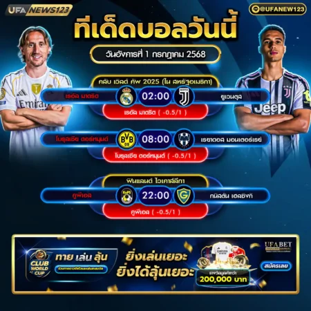 ทีเด็ดบอล 01 กรกฎาคม 2568