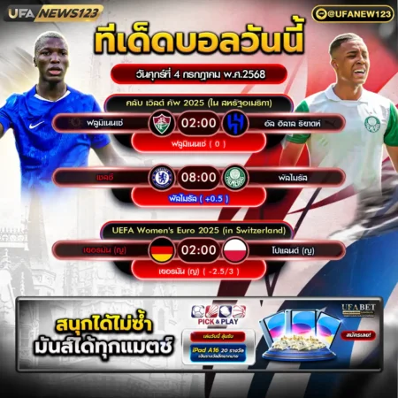 ทีเด็ดบอล 04 กรกฎาคม 2568