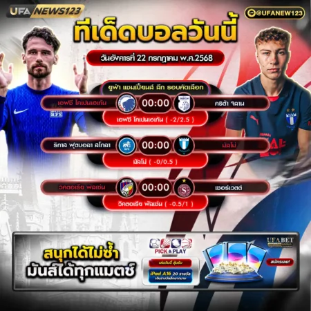 ทีเด็ดบอล 22 กรกฎาคม 2568