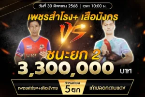 เทปไก่ชน เพชรสำโรง+เสือมังกร VS เก้าปลอกดาบแดง 30 สิงหาคม 2568