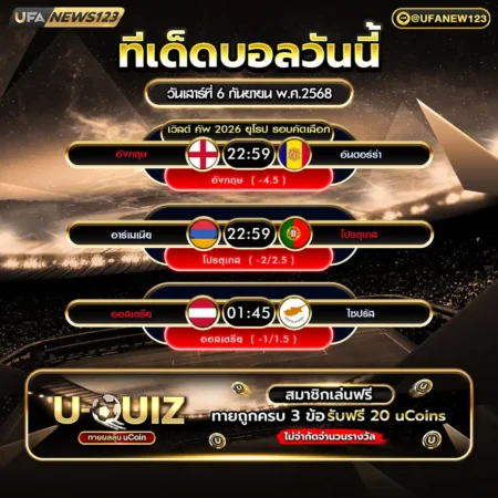 ทีเด็ดบอล 06 กันยายน 2568