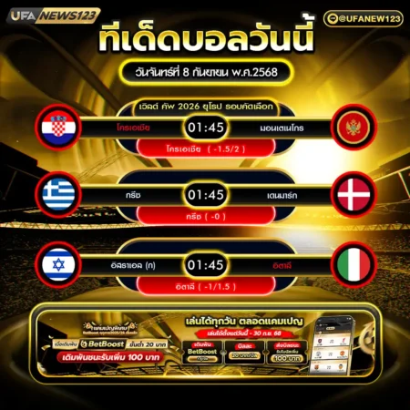 ทีเด็ดบอล 08 กันยายน 2568