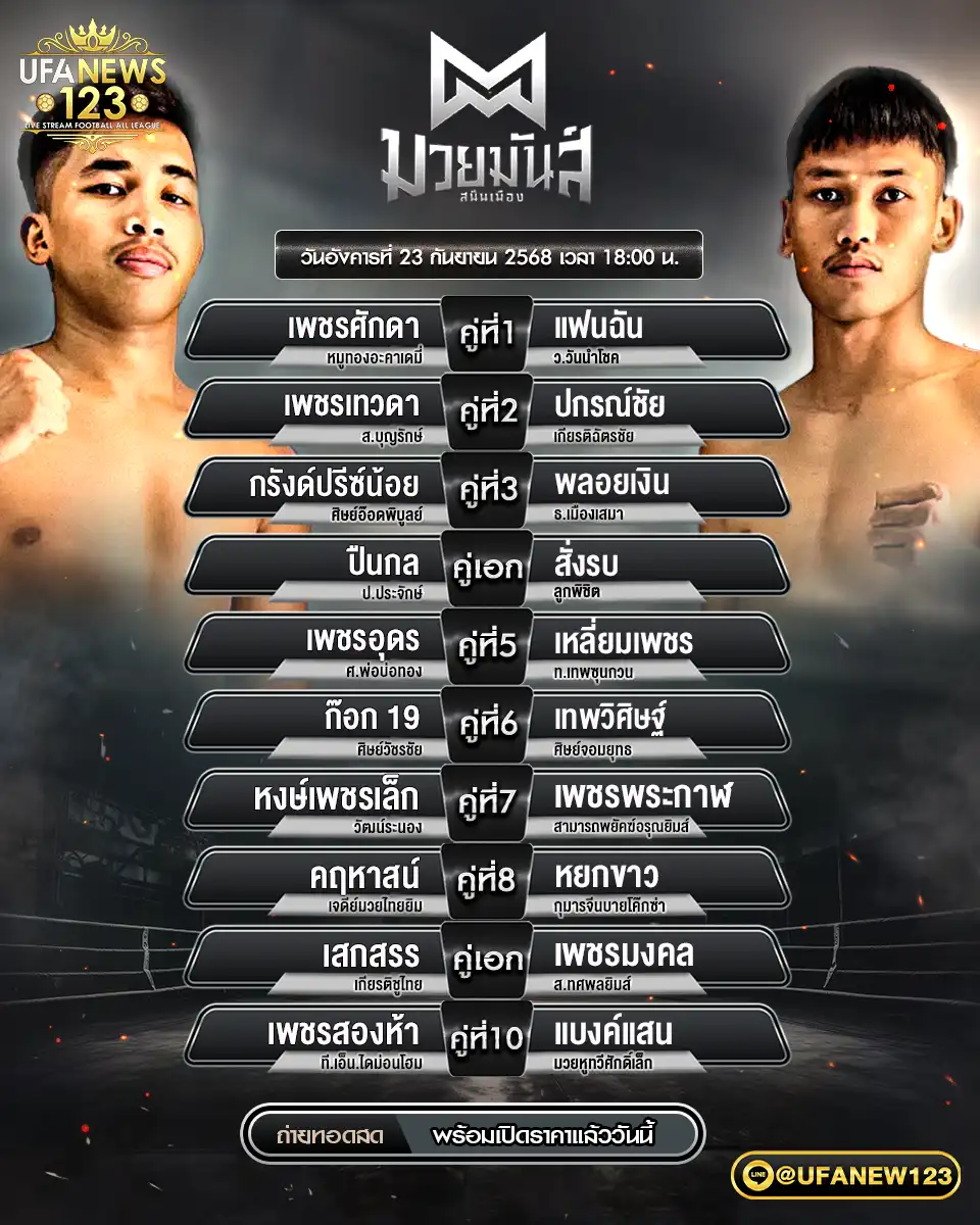 คู่เอก ปืนกล ป.ประจักษ์ VS สั่งรบ ลูกพิชิต 23 กันยายน 2568
