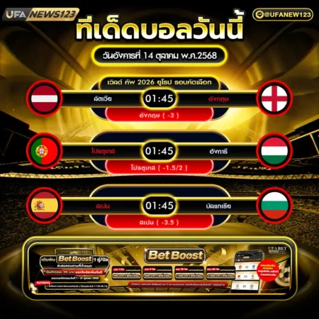ทีเด็ดบอล 14 ตุลาคม 2568