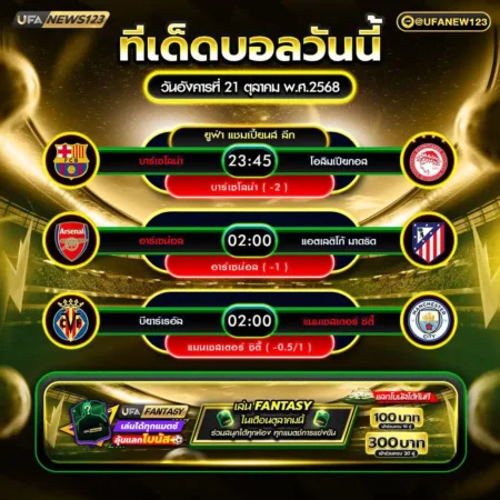 ทีเด็ดบอล 21 ตุลาคม 2568