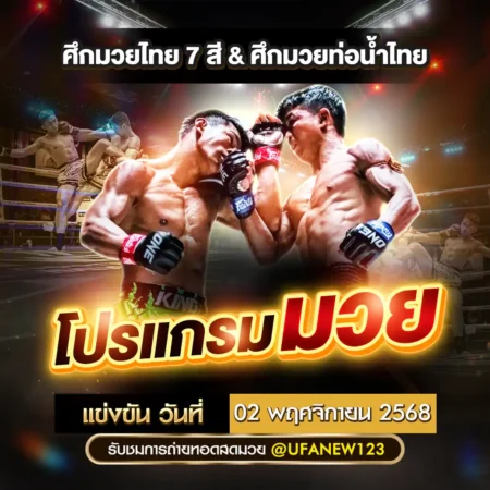 โปรแกรมมวย 02 พฤศจิกายน 2568