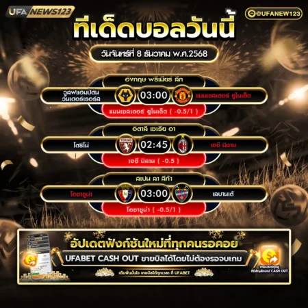 ทีเด็ดบอล 08 ธันวาคม 2568