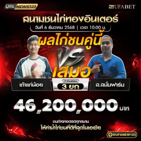 คลิปไก่ชน เถ้าแก่น้อย VS ส.สนั่นฟาร์ม 06 ธันวาคม 2568
